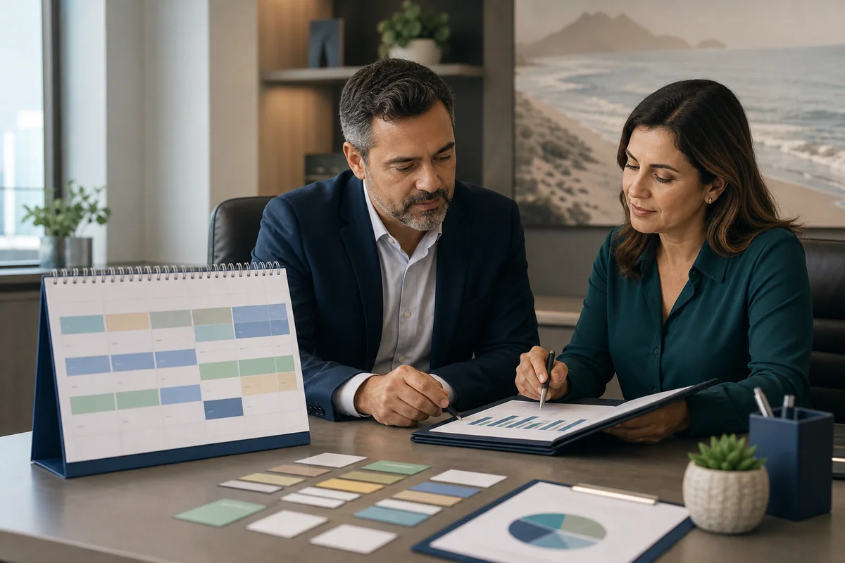 Calendário de férias com planejamento contábil e financeiro da clínica